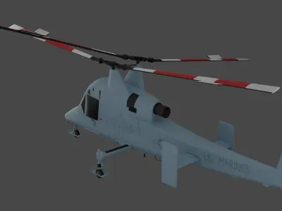 K-MAX - The AERIAL TRUCK Helicopter - US Marines - Low-poly 3D model