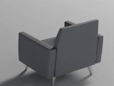Grey Lounge Chair Free 3D model