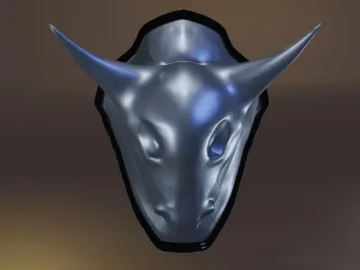 Bull shield 3D Low-poly 3D model