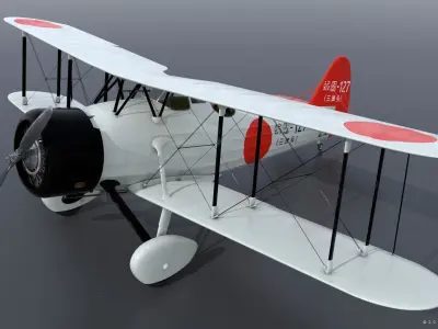 D1A2  Hokoku-127 - Rigged Low-poly 3D model