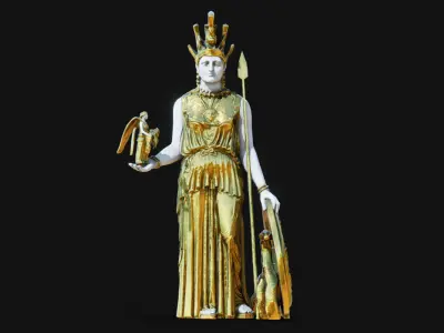 Statue of Athena Parthenos Low-poly 3D model