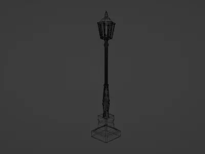 Old Fashioned Street Lamp Low-poly 3D model