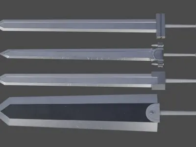 Guts swords from Berserk Low-poly 3D model