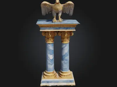 Majestic Eagle Pedestal  Symbol of Power and Nobility in Stone 3D model