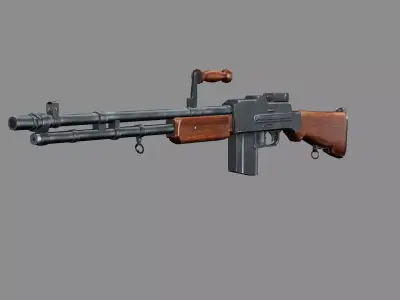 Assault Rifle L1A1 Fn Fal 3D Model Low-poly 3D model