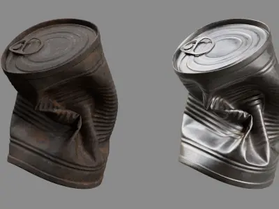 Crushed Food Can 04 3D model