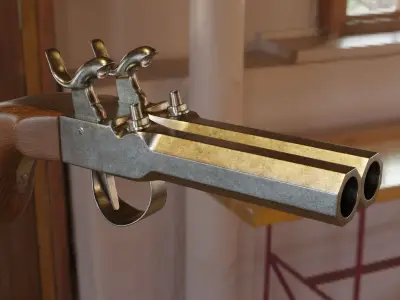 Double Barrel Derringer 3D model