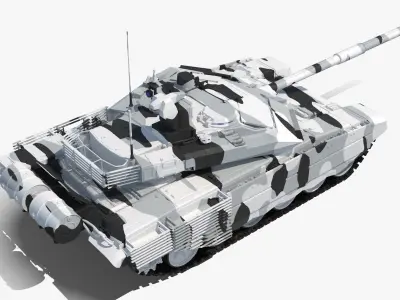 T-90 MS Winter Clean Low-poly 3D model