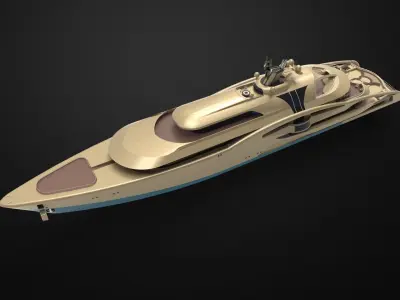 Mega yacht 3D model