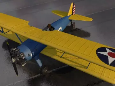 Boeing PT-17 Stearman or Kaydet - Model 75 3D model