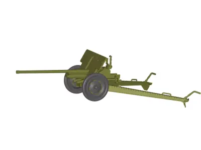 76 mm divisional gun 3D model