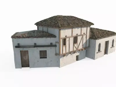 Medieval architecture seaside house 3D model