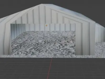 Aircraft Hanger V2 Even Lower Poly Free low-poly 3D model