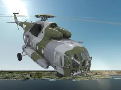 Mi-17 Czech Air Force Animated Low-poly 3D model
