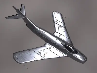MiG 17 Low-poly 3D model