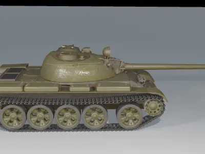 T 55 soviet main battle tank T-55A 3D model