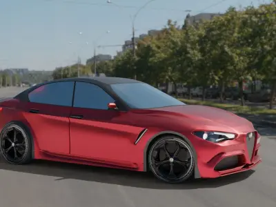 Alfa romeo gulia detailed mesh Free 3D model