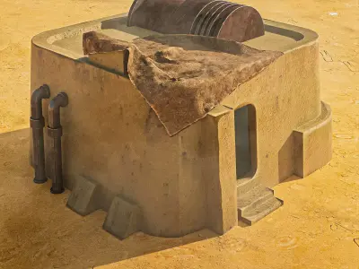 Tatooine building Free low-poly 3D model