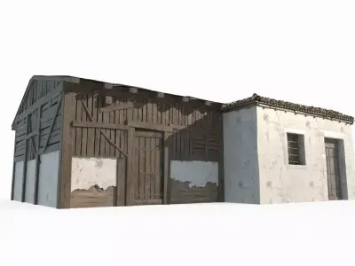 Medieval architectural warehouse 3D model