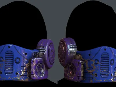 Gas mask helmet 3d model scifi Low-poly Low-poly 3D model 62