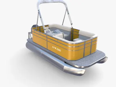 Pontoon Boat v3 3D model