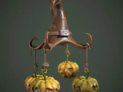 hellowen chandelier Free low-poly 3D model