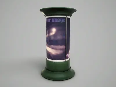 Advertising Column PBR Game Ready Low-poly 3D model