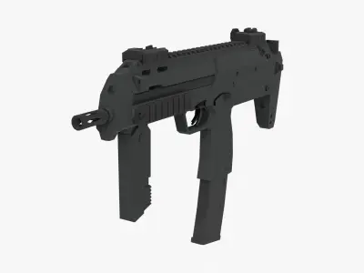 MP7 submachine gun Low-poly Low-poly 3D model