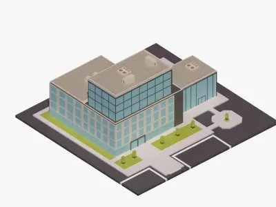 Office Building 02 Low-poly 3D model