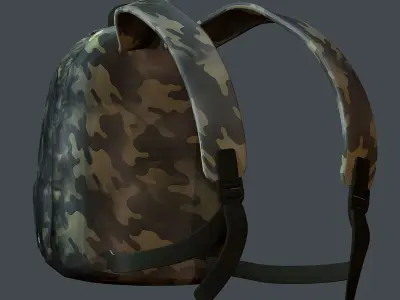 Backpack Camping Generic military human bag storqge Low-poly 3D model