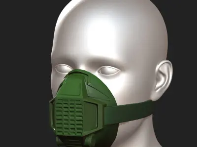 Gas mask respirator scifi fantasy  Low-poly 3D model