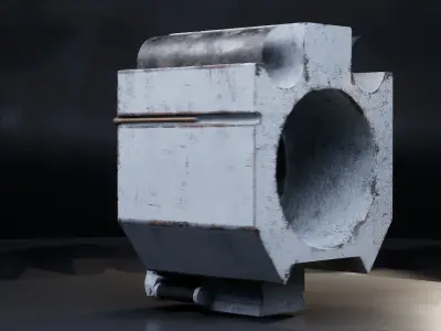 Battleship Turret Interior Low-poly 3D model