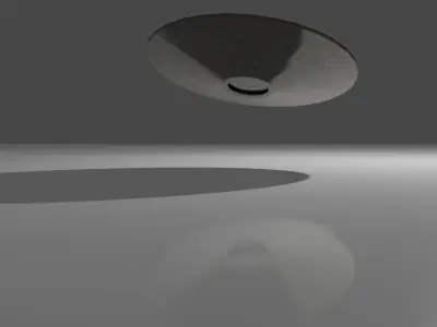 UFO Low poly Model flying saucer with shadow 3D model
