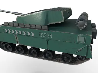 Military Battle Tank Low-poly 3D model