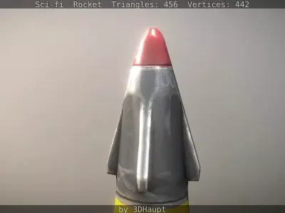 Rocket launcher in sky Low-poly 3D model