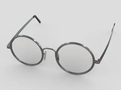 Glasses 3 round Low-poly 3D model