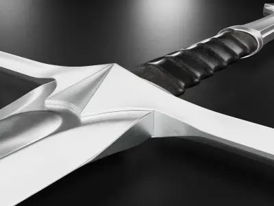 Two-handed sword plus old texture and sheath 3D model