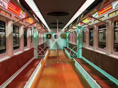 Subway Car Interior Low-poly 3D model
