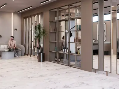 Beauty and Barber Salon Interior Scene 3d Model 3D model