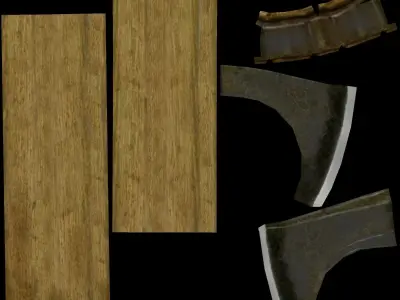 Low poly battle axe Low-poly 3D model