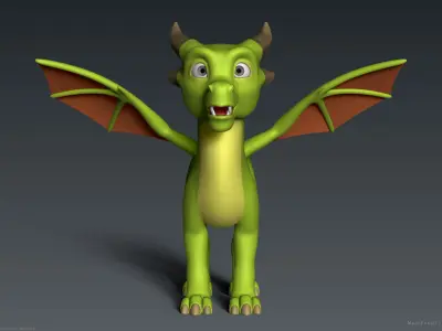 Stylized Cute Dragon 3D model