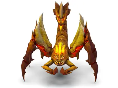 Low Poly Monster Yellow Scorpio Creature Low-poly 3D model