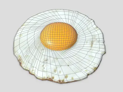 Fried Egg 2 Low-poly 3D model