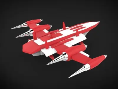 Spaceship RG77 Low-poly 3D model