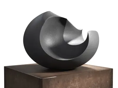 James Oughtibridge Jet Black Concave sculpture 3D model