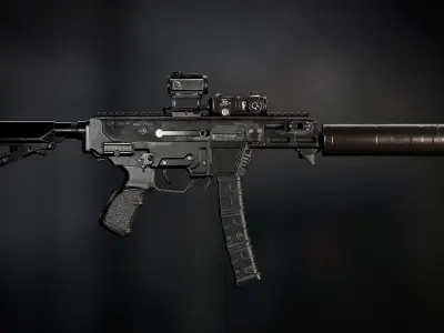 VPO-185 sniper rifle Low-poly 3D model