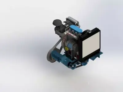 34HP Diesel Engine Free 3D model