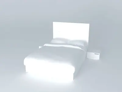 bed with sheet Free 3D model