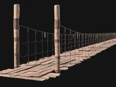 Rope Bridge Pack Low-poly 3D model