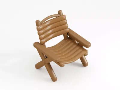 Camping Chair Low-poly 3D model